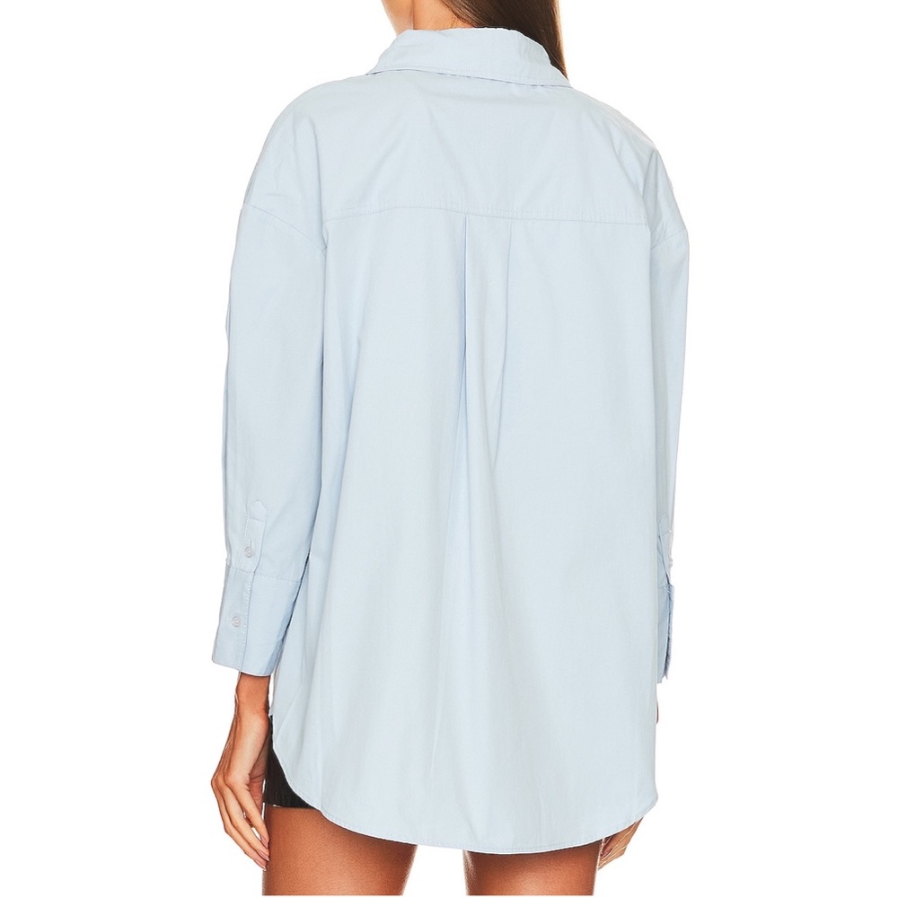 Anine Bing Mika Collared Button Down Shirt Blue - Picture 4 of 9